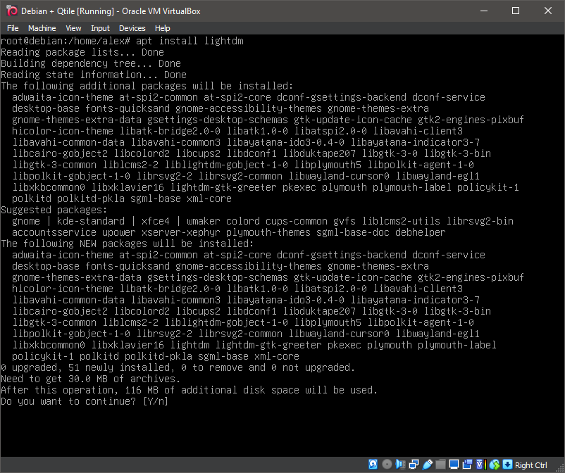Running 'apt install lightdm'